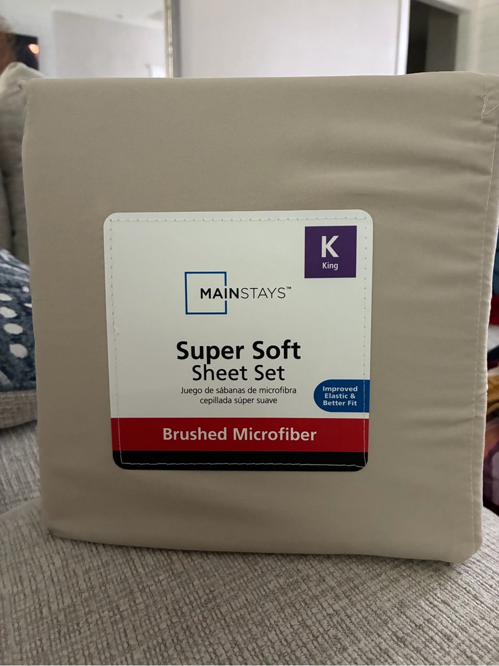 Mainstays King Super Soft Brushed Microfiber Sheet Set - Taupe